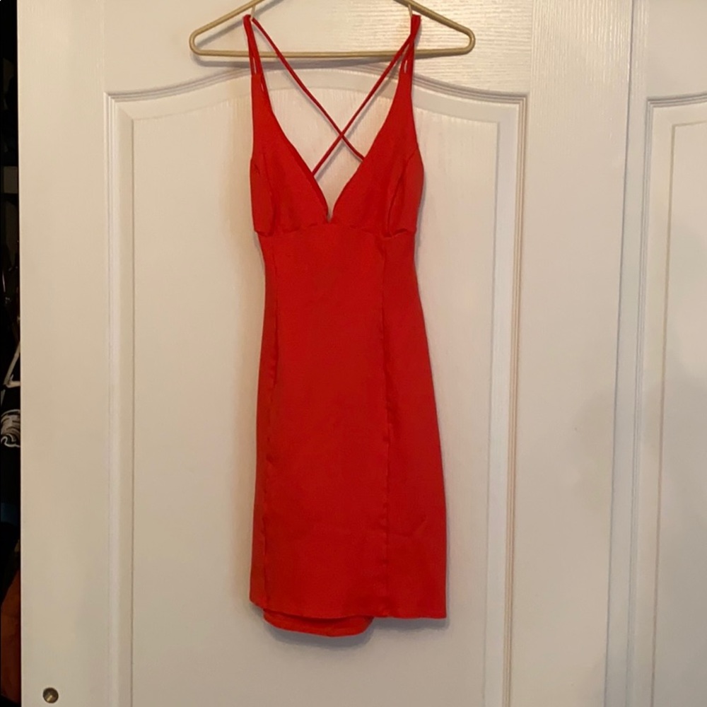 Pinky coral color strappy dress